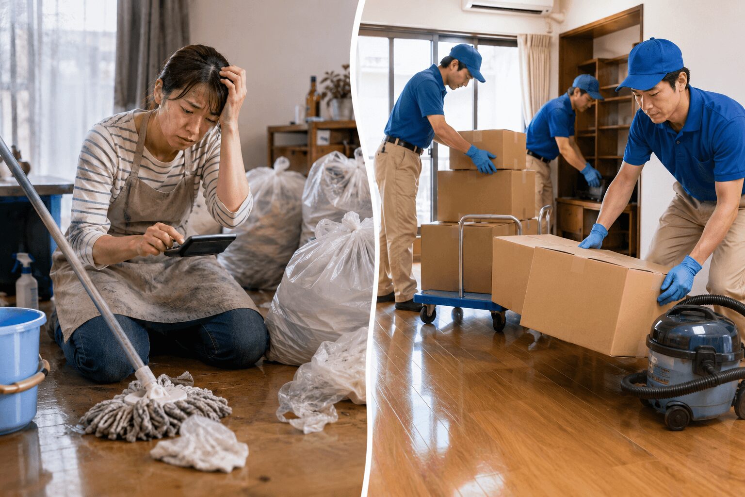 自分で片付ける場合と業者依頼の費用を比較