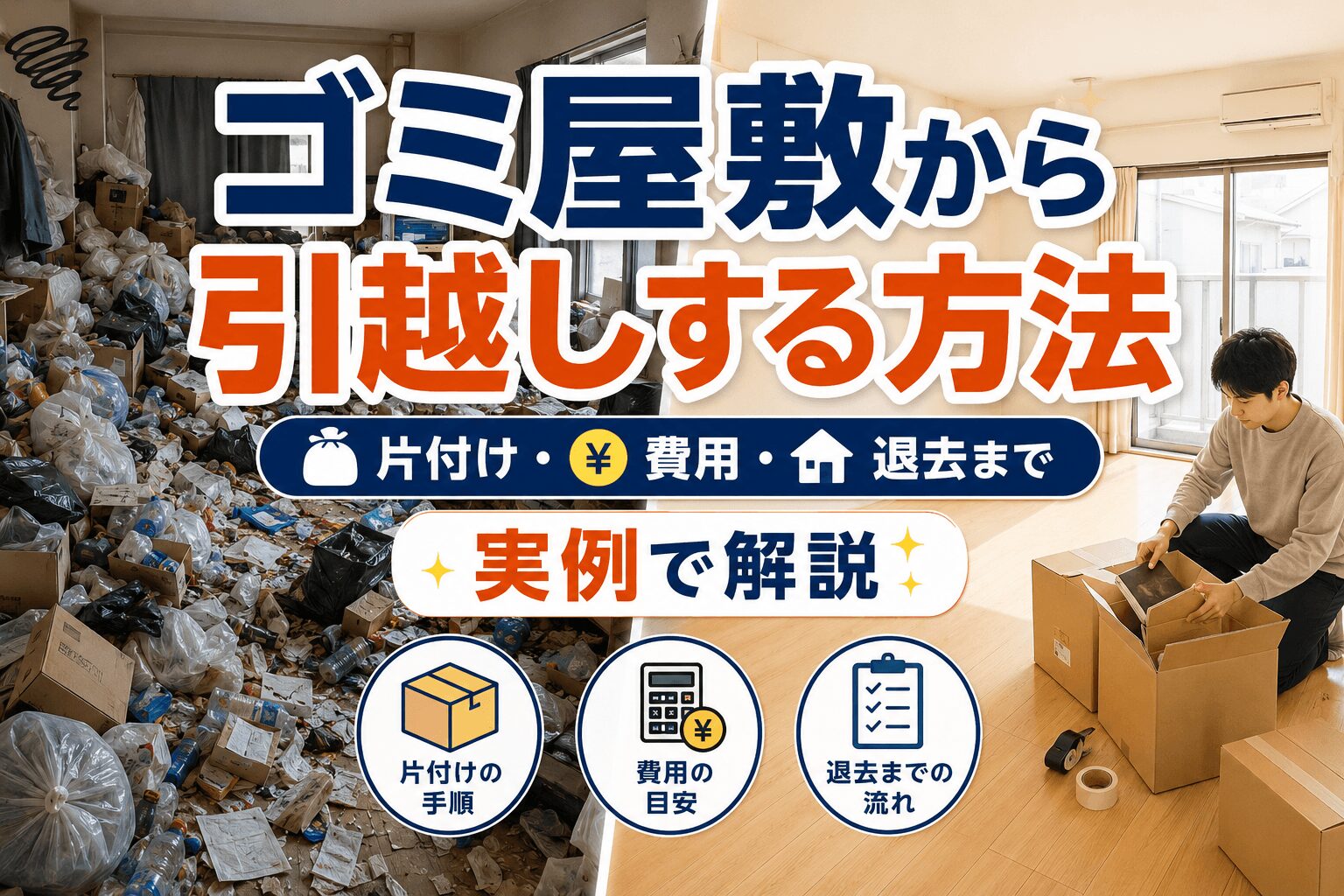 ゴミ屋敷から引越しする方法｜片付け・費用・退去までの手順を実例で 