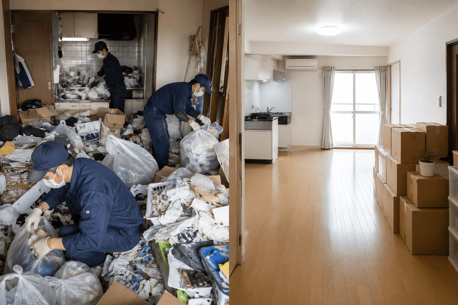 片付けコミットの引越し前片付け事例