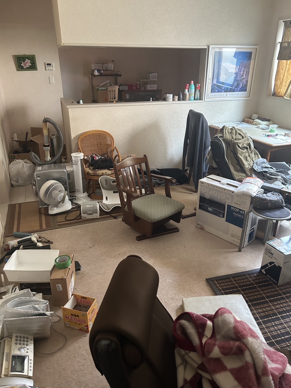 千葉県野田市でのリビングの遺品整理前(A様)