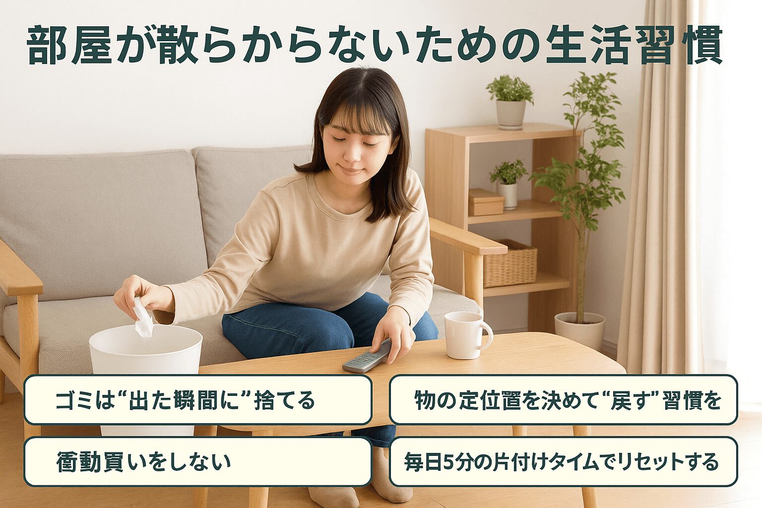 部屋が散らからないための生活習慣