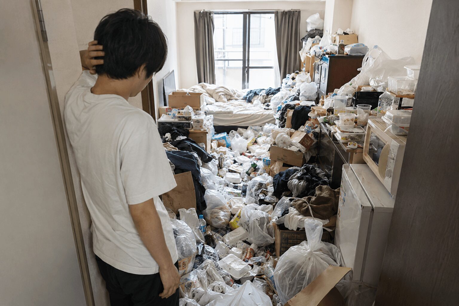 自力で片付けるのが難しい一人暮らしの汚部屋の特徴